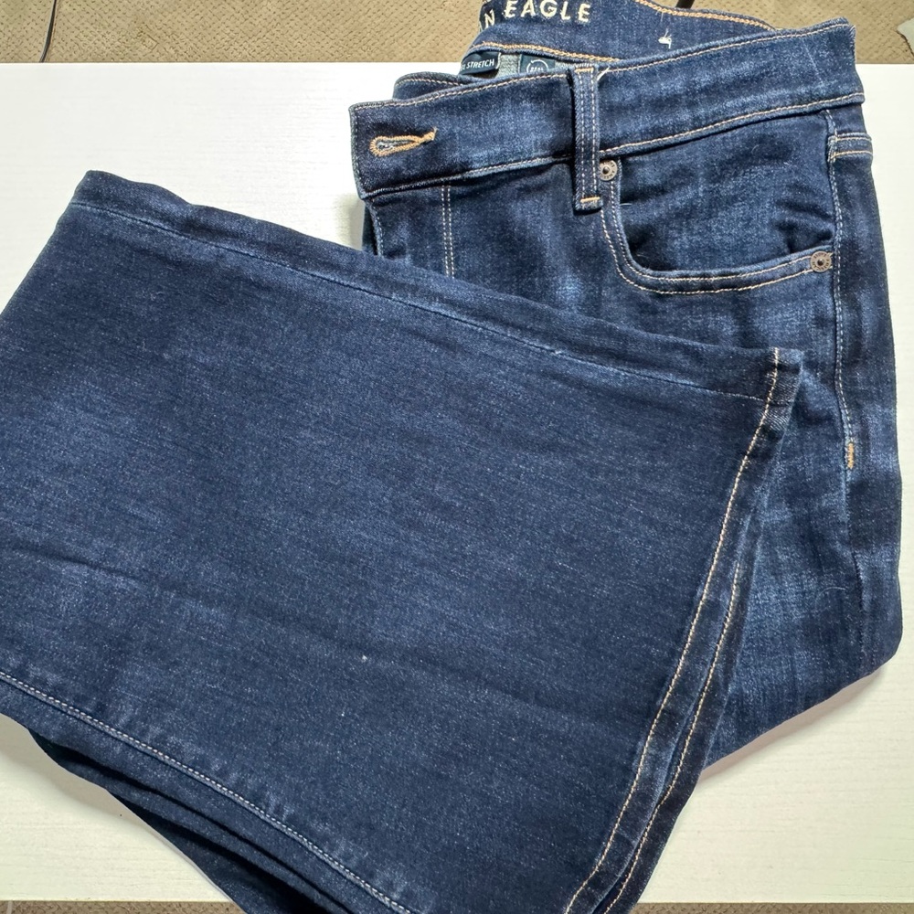 American Eagle Outfitters Women's Dark Blue Flare Jeans